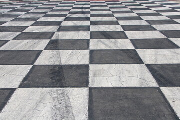 Finish line of race track.