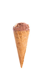 ice cream in a waffle cup isolated