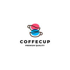 coffee cup Colorful logo vector icon illustration