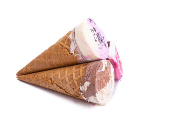 ice cream in a waffle cup isolated