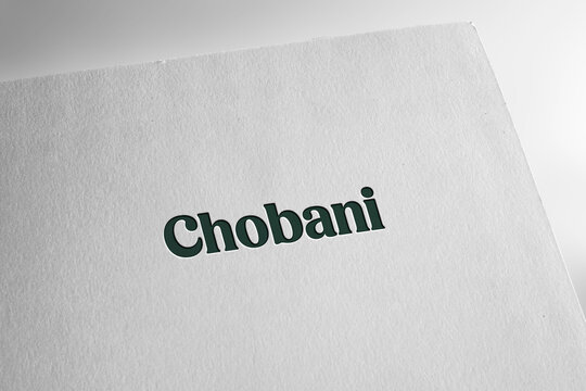 chobani logo editorial illustrative, on screen