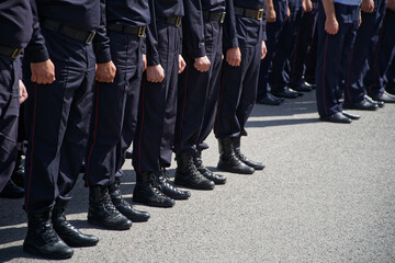 The uniform of the Russian police is army ankle boots. Suppression of unrest. Problems of...