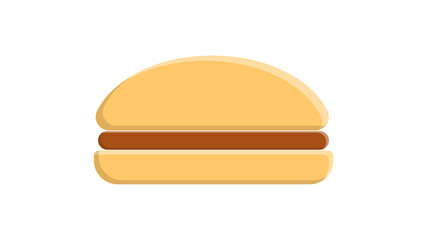 colorful and bright burger on a white background,  illustration. junk food, delicious fast food lunch. burger with warm brown filling. social media icon, wallpaper