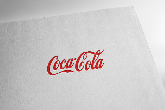 Coca Cola logo editorial illustrative, on screen