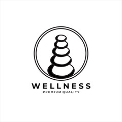 five stone logo wellness vintage minimalist vector design