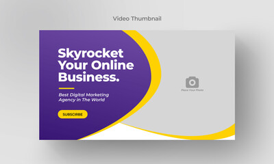 Fototapeta premium Thumbnail design for any videos. Editable video thumbnail and web banner for live workshop business template. Video cover photo for social media