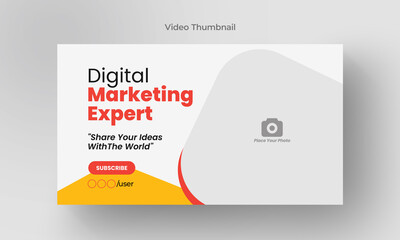 Thumbnail design for any videos. Editable video thumbnail and web banner for live workshop business template. Video cover photo for social media
