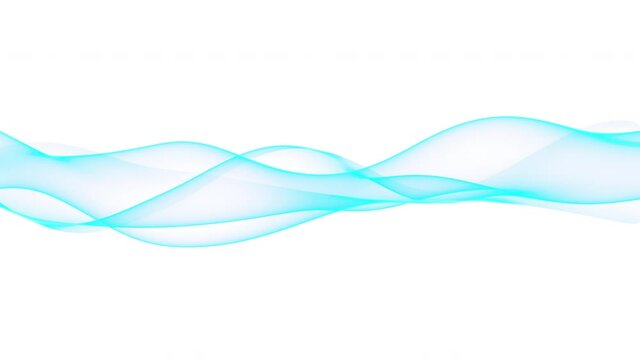 Abstract colorful wavy background in bright neon aqua cyan color. Modern colorful wallpaper. Looped animation. 3d rendering.