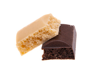 aerated chocolate isolated