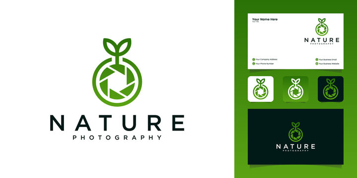 camera photography nature logo designs and business card template