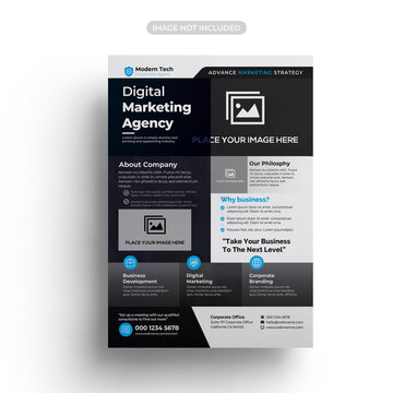 Digital business marketing flyer template