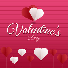 Valentines day background in paper style