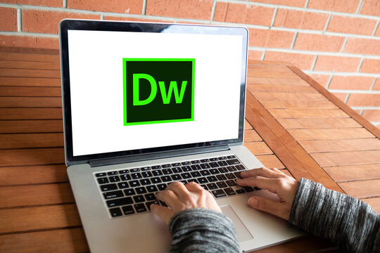 Adobe Dreamweaver logo editorial illustrative, on screen