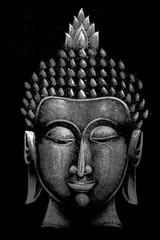 image of the silver buddha on canvas        