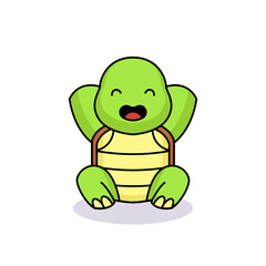 Cute baby turtle funny and happy face