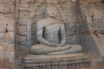 Fototapeta na wymiar Buddha Statue in the ancient city of Polonnaruwa, Sri Lanka