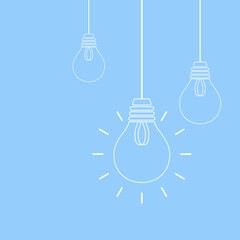 Lamp vector. Lamp doodle on blue background.