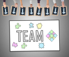 Team concept on a whiteboard