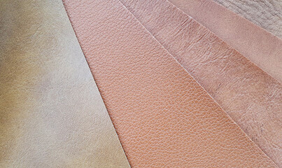 close up of leather samples for upholstery. interior upholstery fabric catalog for selection in...