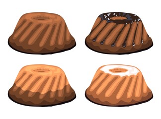 vector homemade cakes