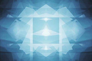 Obraz premium Creative geometric. Abstract, science, futuristic, energy technology concept. Blue room. Blue angle arrow overlap background. 3d illustration.