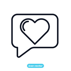 bubble chat love icon . happy romantic, valentine's day symbol vector illustration