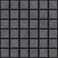 Metal tiles background.Gray metal tiles seamless texture.