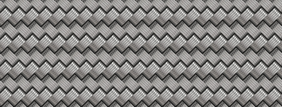 Metal weave abstract texture background.Gray silver metal weave surface.Seamless background.