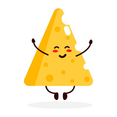 Illustration cute character cheese happy day