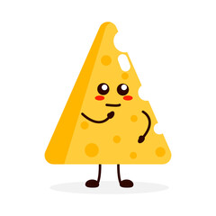 Illustration cute character cheese simple pose
