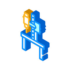 Obraz premium drilling and slotting machine isometric icon vector illustration