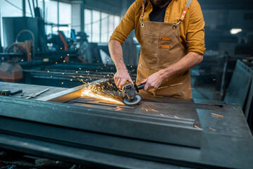 Metal industry worker at factory