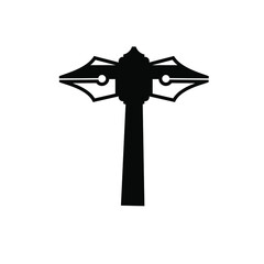 AXE PEN LOGO VECTOR ICON ILLUSTRATION DESIGN	