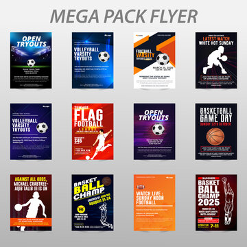 sports Business Flyer poster pamphlet brochure cover design layout background, two colors scheme, vector template in A4 size - Vector