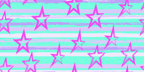 Grunge stripes with painted stars.