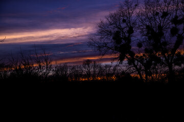 climatic sunset in winter.