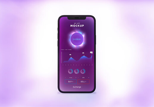 One Smartphone Pro for Software UX Mockup and App Design on a Light Background with Smoke