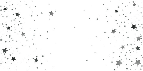 Silver star of confetti. Falling stars