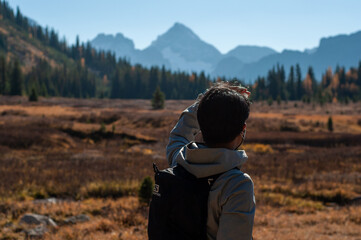 person in the mountains