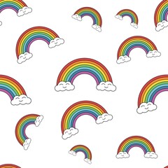 Seamless Rainbow pattern, childish texture for fabric, textile, apparel. Vector illustration