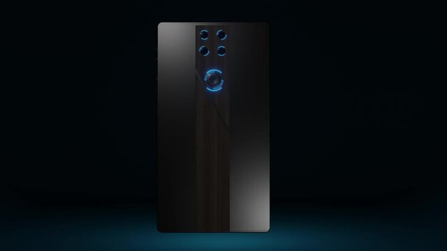 3D concept of smartphone. Spectacular ad or presentation of premium product.