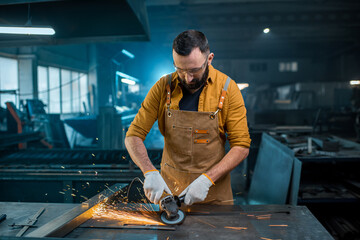 Metal industry worker at factory