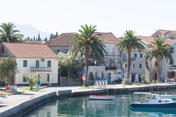 Obraz na płótnie Canvas Montenegro Bay of Kotor view of the yacht