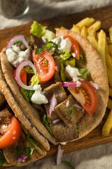 Homemade Greek Gyro Sandwich
