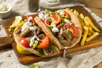 Homemade Greek Gyro Sandwich