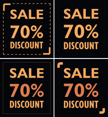 Set of sale 70% discount banner for business
