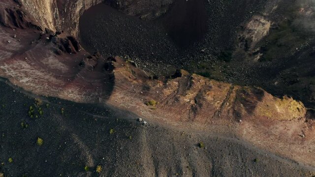 Aerial view over the Vesuvio volcano in Italy.