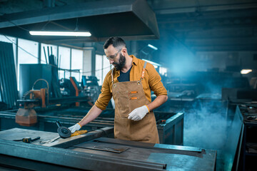 Metal industry worker at factory