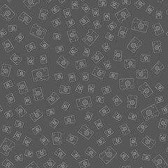 pattern with cameras on a gray background outline