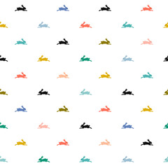 Seamless pattern with hares. Graphic design for paper, textile print, page fill